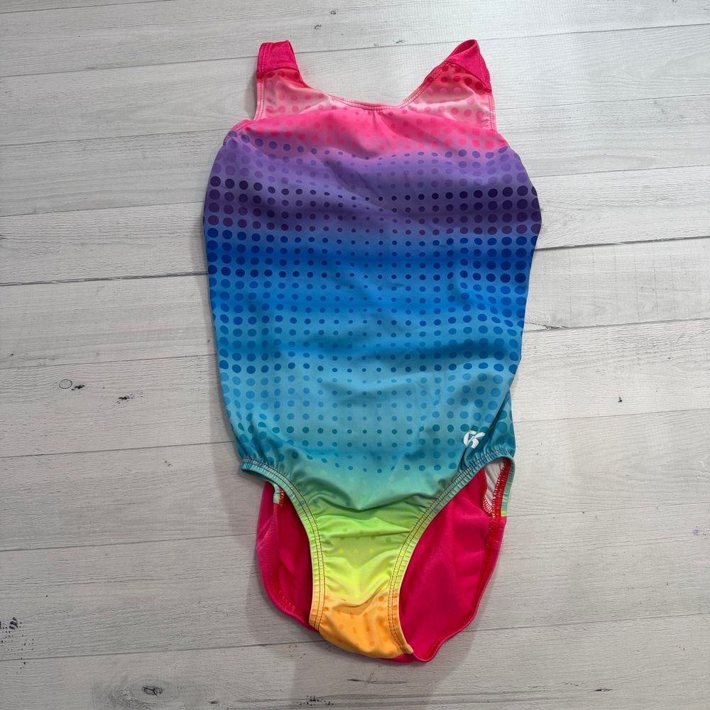 GK rainbow‎ colorful gymnastics leotard adult small